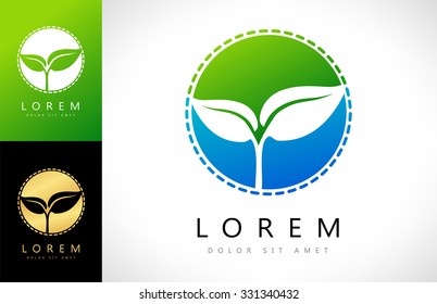 Eco leaf vector logo