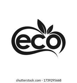 eco leaf vector logo monogram. vector
