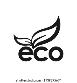 eco leaf vector logo monogram. vector