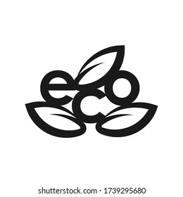 eco leaf vector logo monogram. vector