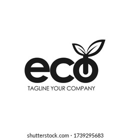 eco leaf vector logo monogram. vector