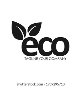 eco leaf vector logo monogram. vector