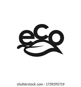 eco leaf vector logo monogram. vector