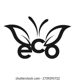 eco leaf vector logo monogram. vector