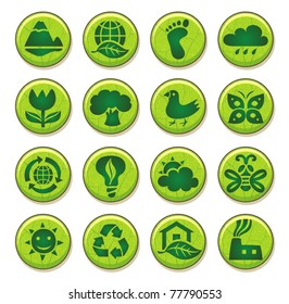 ECO. leaves environment icons set