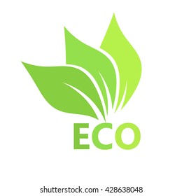 Eco leaves icon. Vector illustration