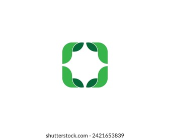 Eco Sale de Leaf Square Logo Concept símbolo de símbolo de signo Elemento de diseño. Logotipo orgánico, herbario, ecológico. Plantilla de ilustración de vector