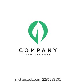 eco leaves or location pin logo icon design	