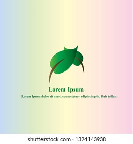 ECO leaves logo icon design template elements on gradient background