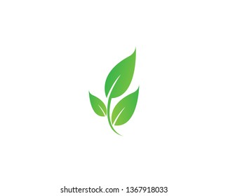 Eco leaves logo icon design template elements - Vector
