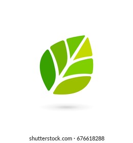 Eco leaves logo icon design template elements