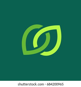 Eco leaves logo icon design template elements