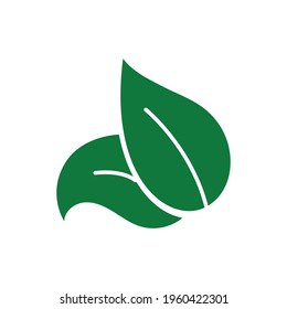 Hojas ecológicas, logotipo, icono, plantilla y elementos de diseño sobre fondo blanco aislado en color verde. Ilustración vectorial.