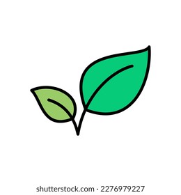 Eco leaves plant garden environmental icon outline fill
