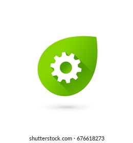 Eco leaves technology logo icon design template elements