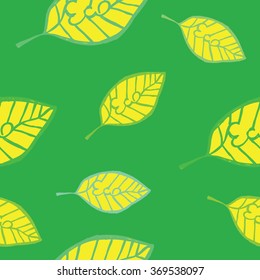 eco leaves, vector seamless color pattern, texture background