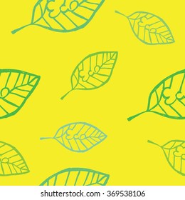 eco leaves, vector seamless color pattern, texture background