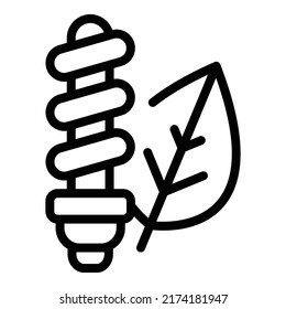 Eco-geführte Symbol-Umrissvektor. Saubere Energie. Bioglobe