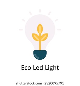 Eco Led Light Vector Flat Icon Design illustration. Nature and ecology Symbol on White background EPS 10 File