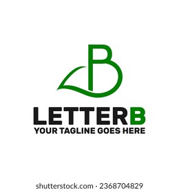 eco letter b logo template, letter b with a leaf sign
