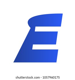 Eco letter E logo for any industry. Great E logo on blue color. Simple and modern.