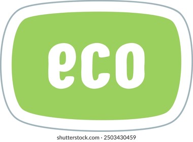 Eco Lettering Sticker Vector Illustration