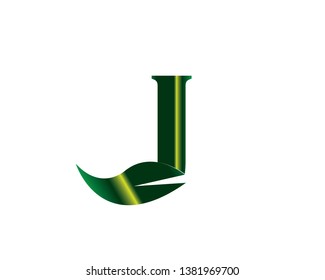 eco letters J logo with leaves. - Vector
