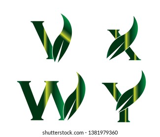 eco letters logo with leaves. - Vector VXWY
