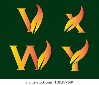 eco letters logo with leaves. - Vector VXWY
