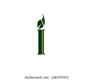 eco letters I logo with leaves. - Vector
