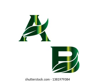 eco letters logo with leaves. - Vector AB
