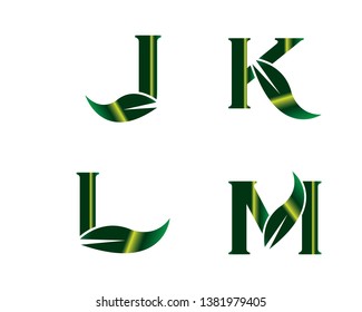eco letters logo with leaves. - Vector JKLM
