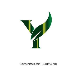 Eco Letters Y Logo Leaves Vector Stock Vector (Royalty Free) 1381969718