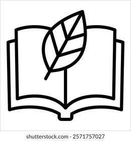 Eco Library Icon Element For Design