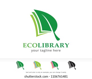 Eco Library Logo Symbol Template Design Vector, Emblem, Design Concept, Creative Symbol, Icon