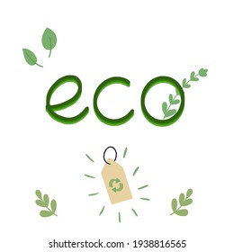 Eco life. Environment protection. Vector lettering