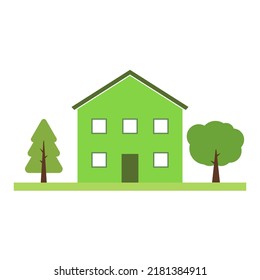 Eco life. House on a white background. Vector