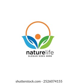 Eco life logo, organic, nature, herb, energy, leaf, green, ecology, bio logo fully editable vector template.