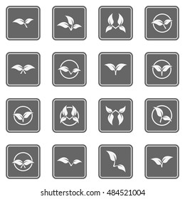 Eco lifestyle concept. Vegetarian.Leaf button. Eco icon.
