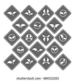 Eco lifestyle concept. Vegetarian.Leaf button. Eco icon.