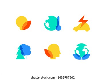 Eco lifestyle - flat design style icons set