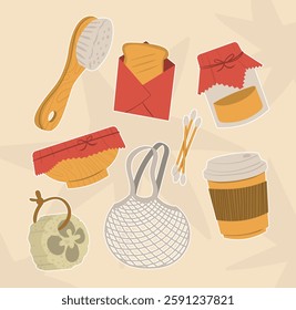 Eco Lifestyle Tool Illustration Sustainable Green Living Design Elements
