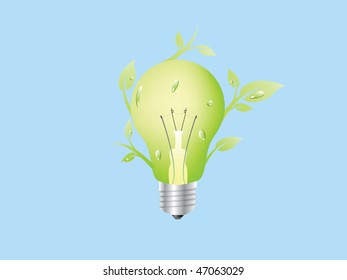 Eco Light Bulb Green Planet Energy Stock Vector (Royalty Free) 47063029 ...