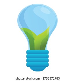 Icono de la bombilla ecológica. Caricatura del icono del vector de la bombilla ecológica para el diseño web aislado en fondo blanco