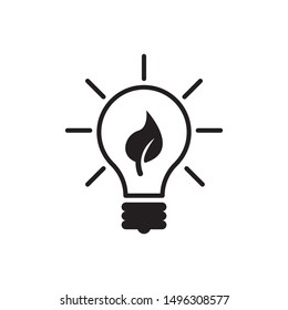 Eco Light Bulb icon. flat simple pictogram. eco energy vector illustration