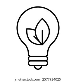 Eco light bulb icon Flat illustration sign