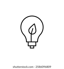 Eco light bulb icon Flat fill set collection
