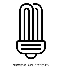 Eco light bulb icon. Outline eco light bulb vector icon for web design isolated on white background