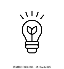 Eco light bulb icon simple vector symbol