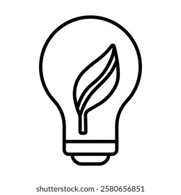 Eco light bulb icon Vector logo set flat